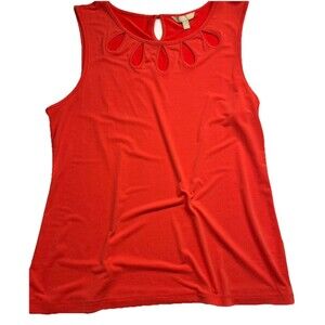 Banana Republic Top Sleeveless Blouse Pullover Cut Out Keyhole Stretch XL Career